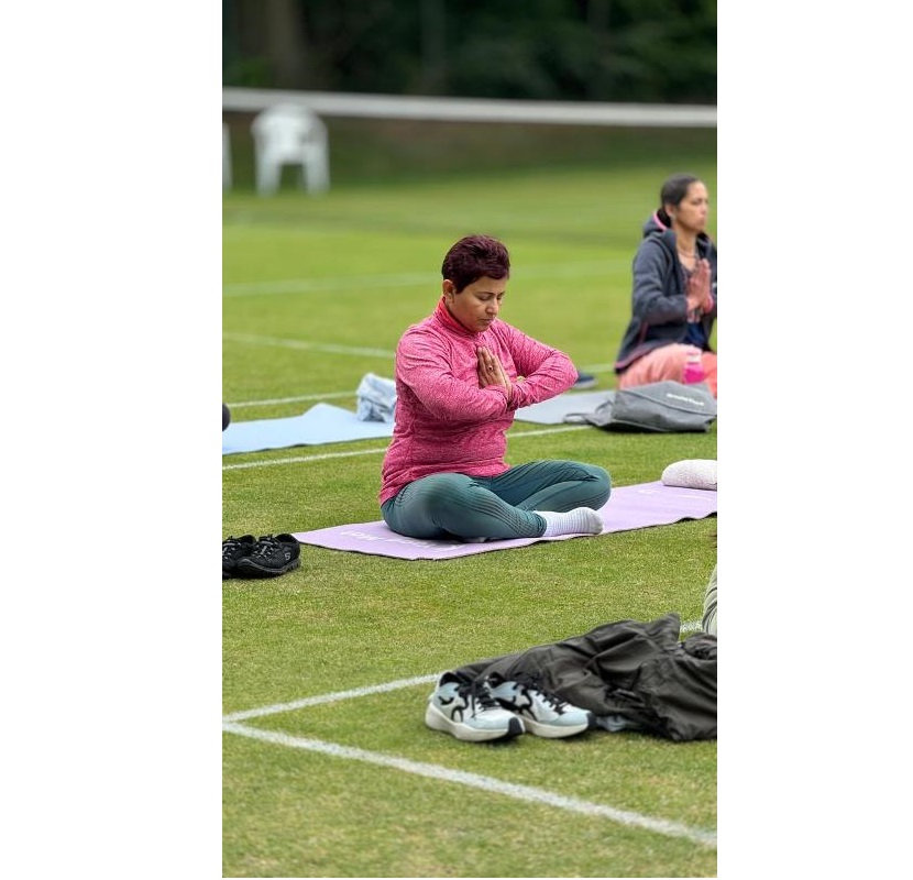 Celebrated International Day Of Yoga at Grange Cricket Club, Edinburgh